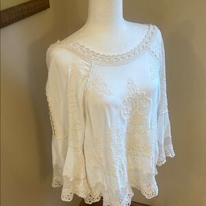 Elegant Lace Cut-Out Top